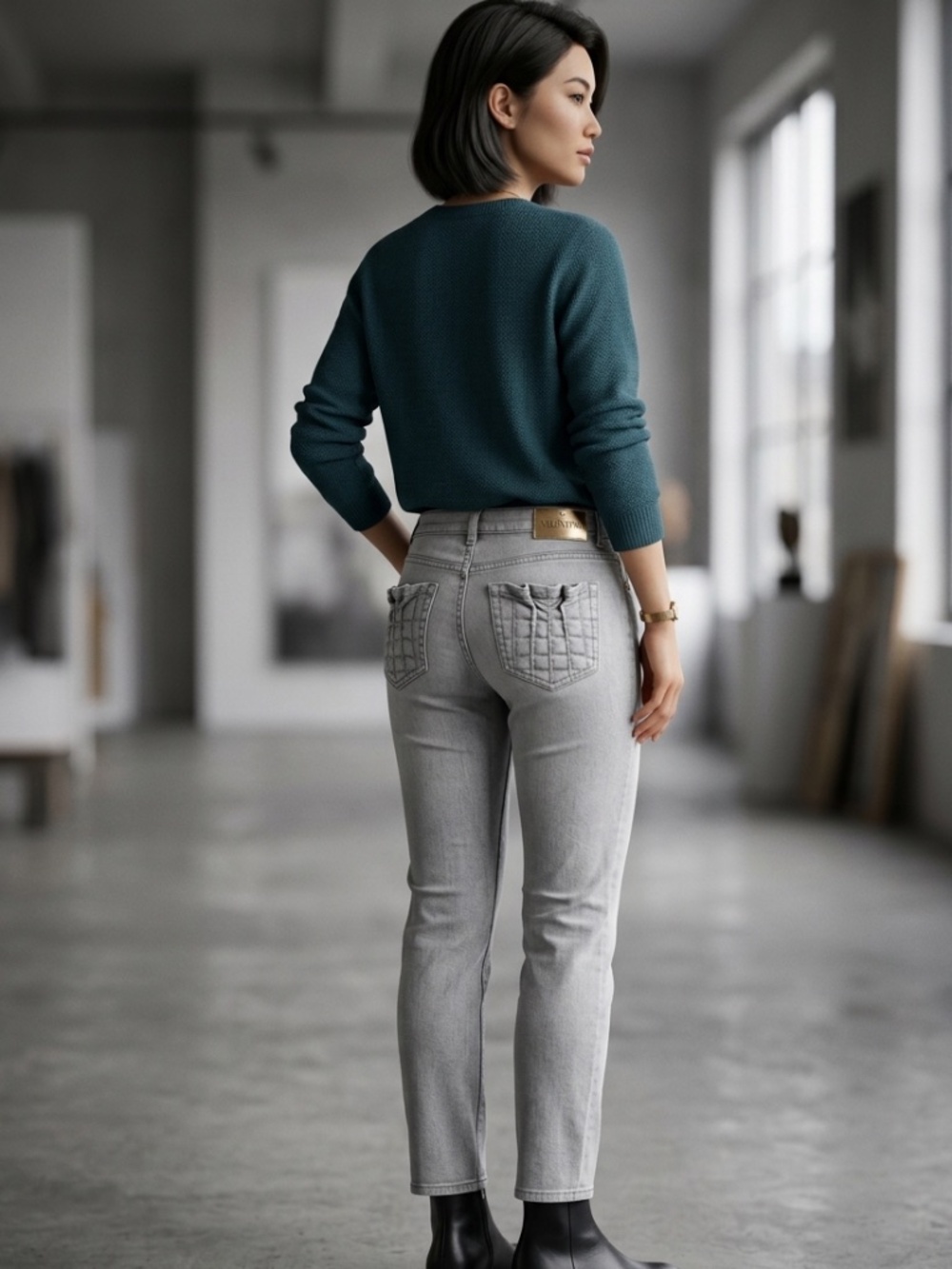 Red Valentino Jeans with Ruffled Pockets